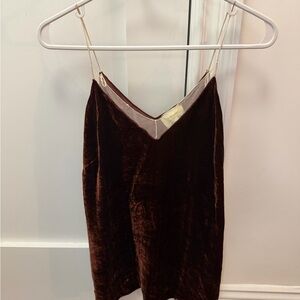Elegant Velvet Camisole in Deep Brown